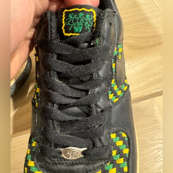 Nike Air Force 1 Low Premium Woven Black Green Yellow 2005 release Men’s Size 10 - Picture 10 of 13